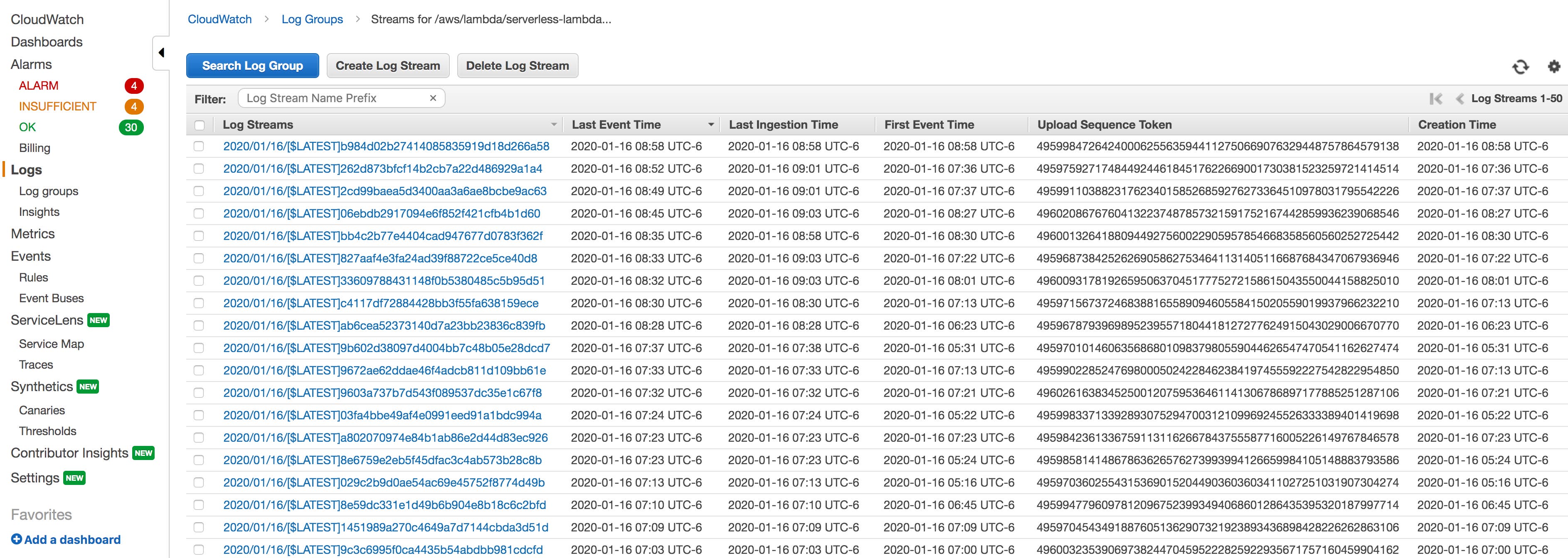Use AWS CloudWatch Logs Insights to analyze trends in function activity. Use AWS CloudWatch Logs Insights to analyze trends in function activity.