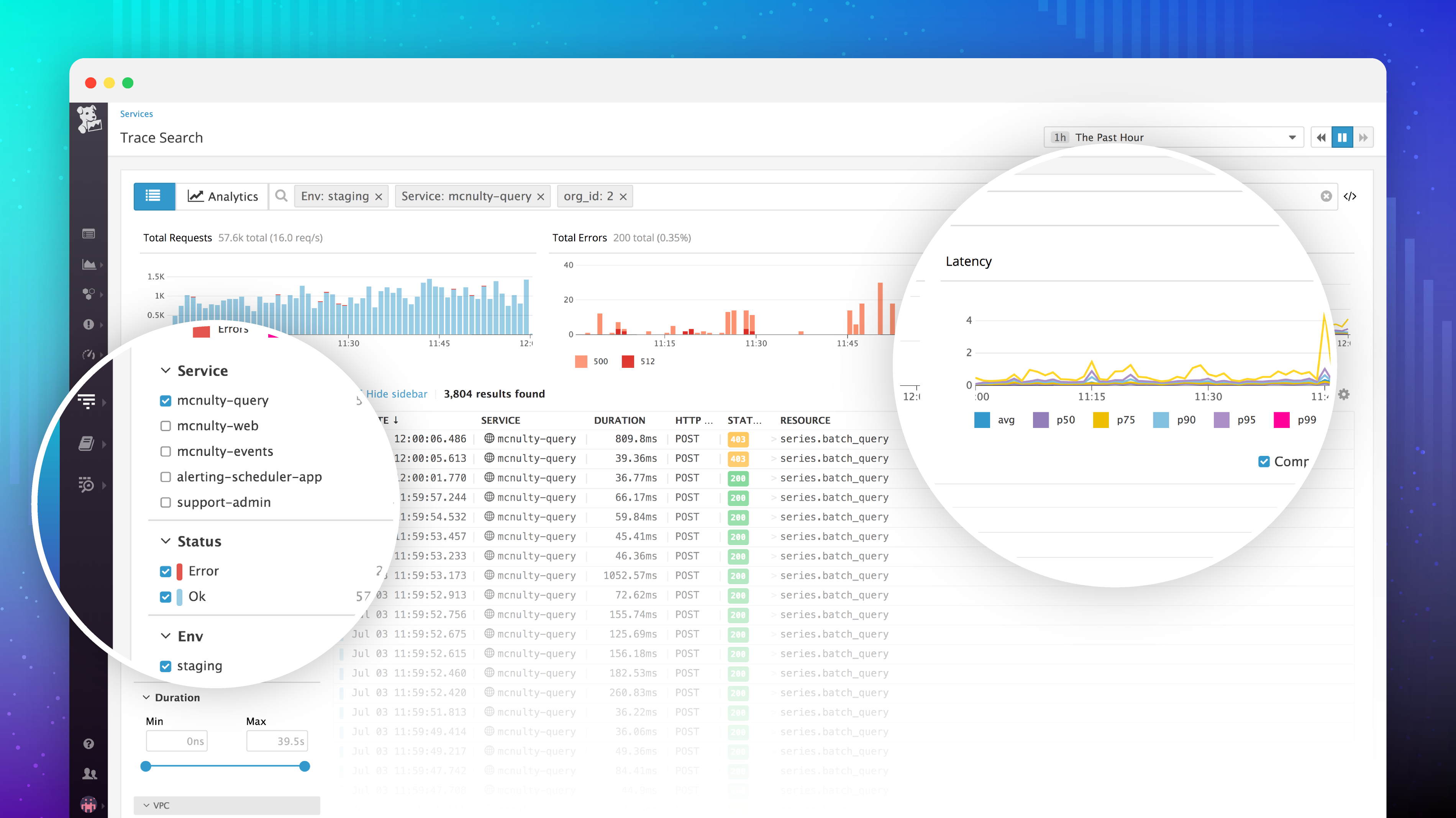 Explore high-cardinality trace data with App Analytics