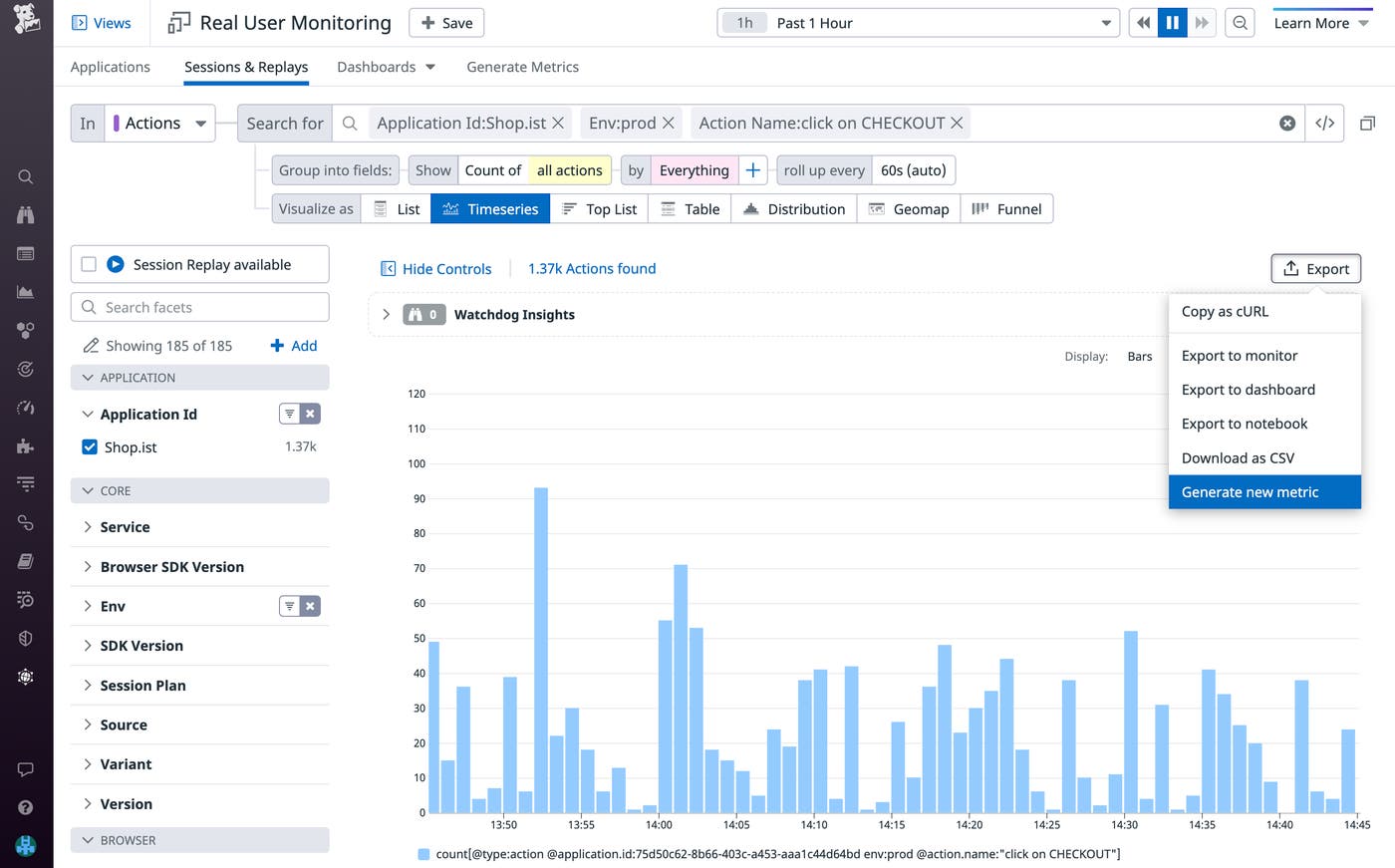 Generate metrics directly from RUM queries. Generate metrics directly from RUM queries.