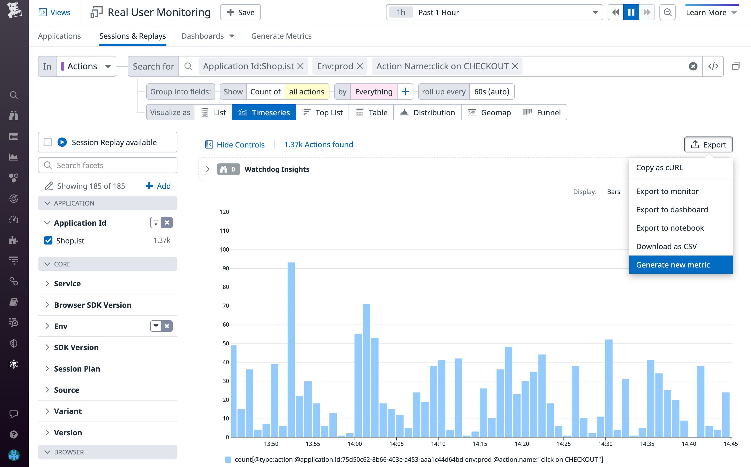 Generate metrics directly from RUM queries. Generate metrics directly from RUM queries.