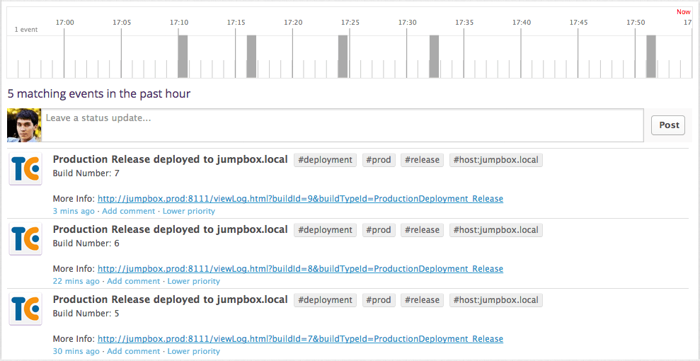 TeamCity builds entering the Datadog Events Stream