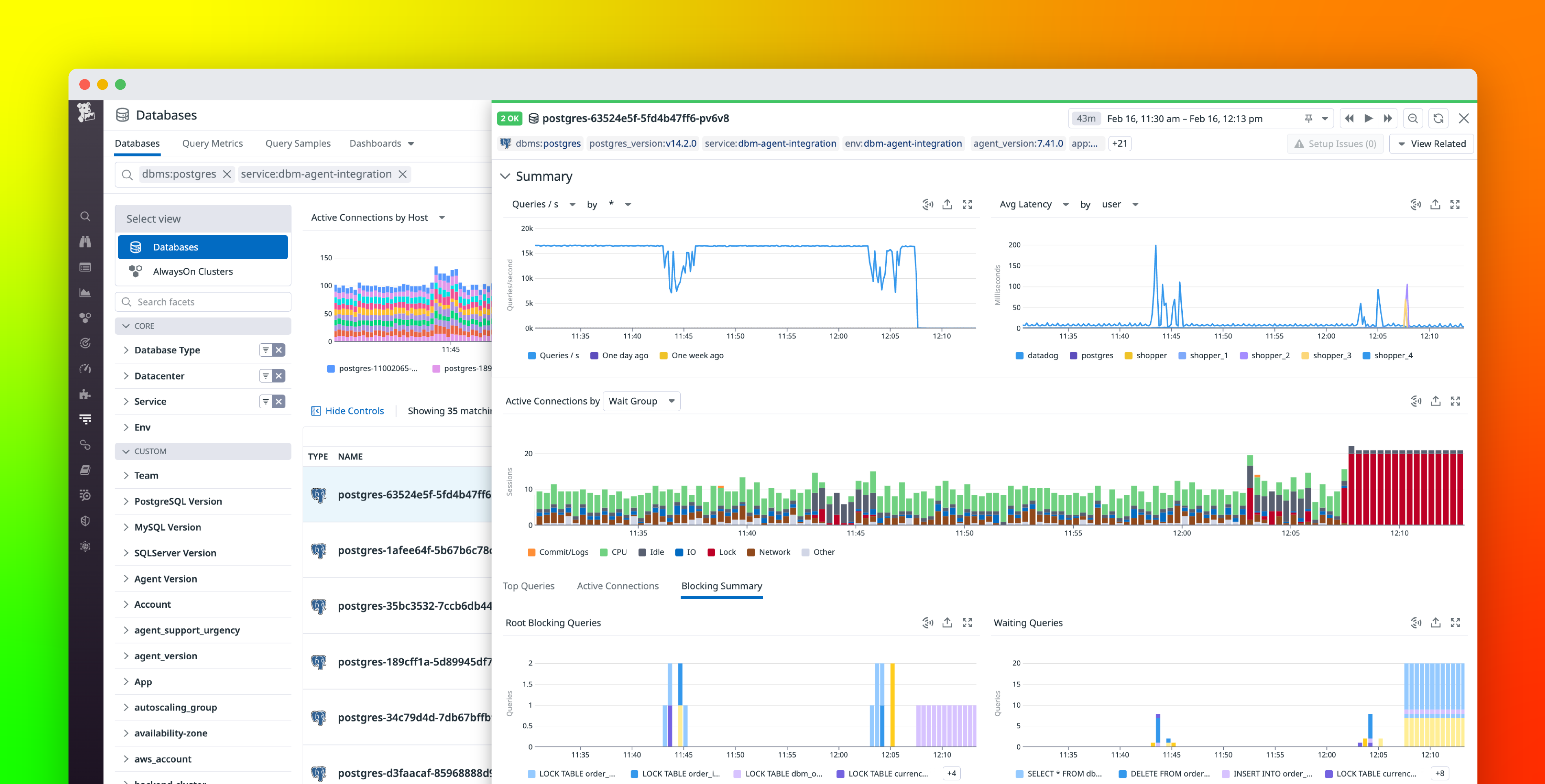 Troubleshoot blocking queries with Datadog Database Monitoring