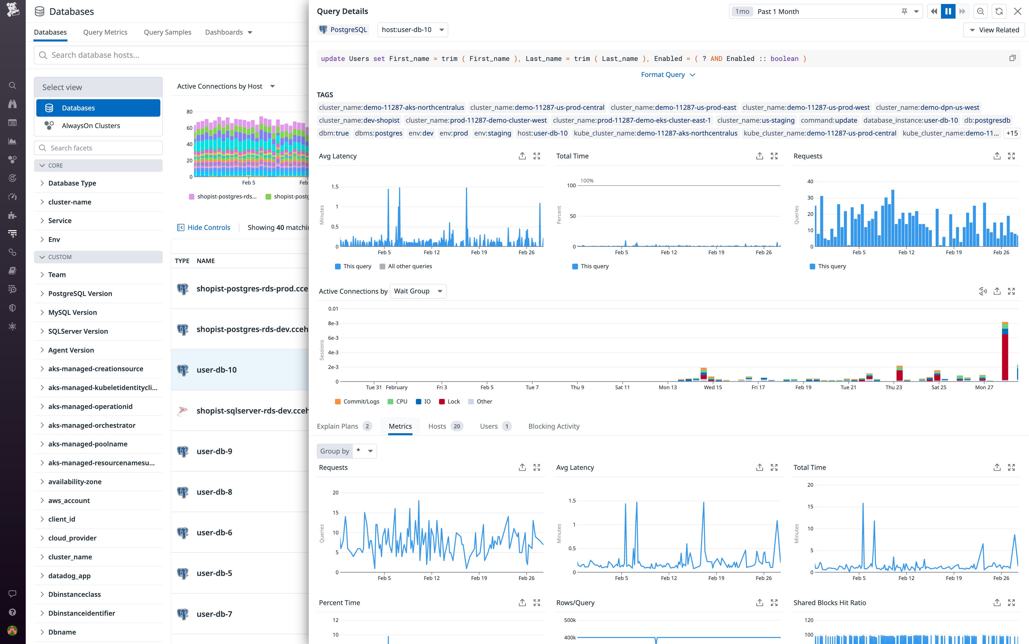 Query performance metrics in the Query Details panel Query performance metrics in the Query Details panel