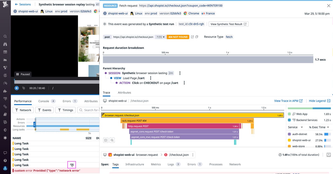 See the backend trace associated with an error See the backend trace associated with an error
