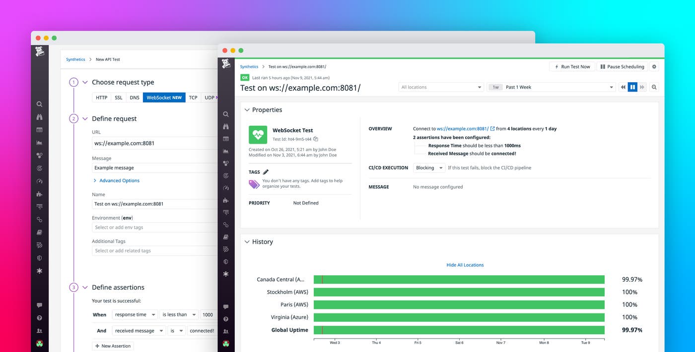 Run UDP and WebSocket API tests to monitor latency-critical applications Run UDP and WebSocket API tests to monitor latency-critical applications