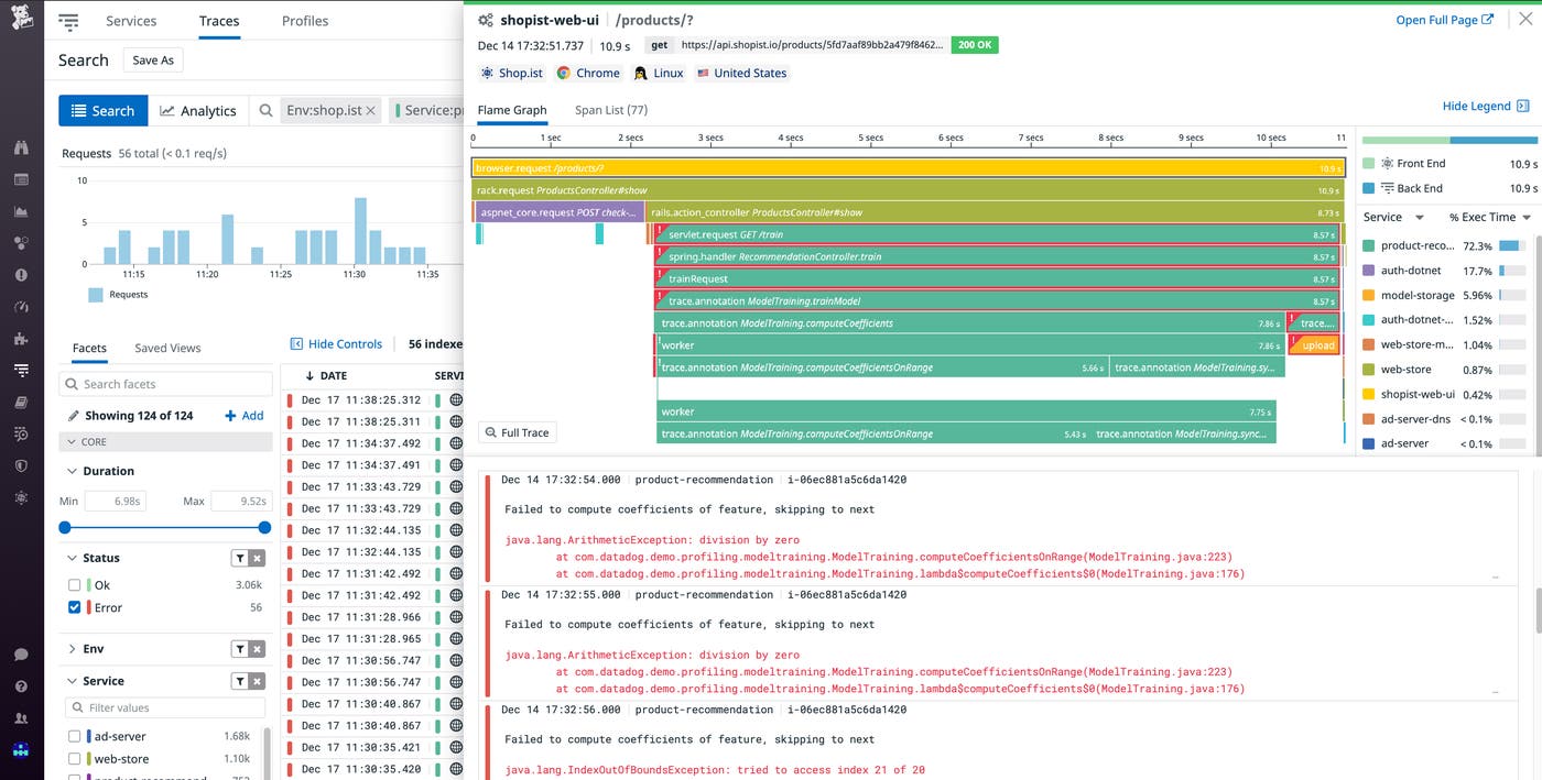 View logs associated with a distributed trace. View logs associated with a distributed trace.