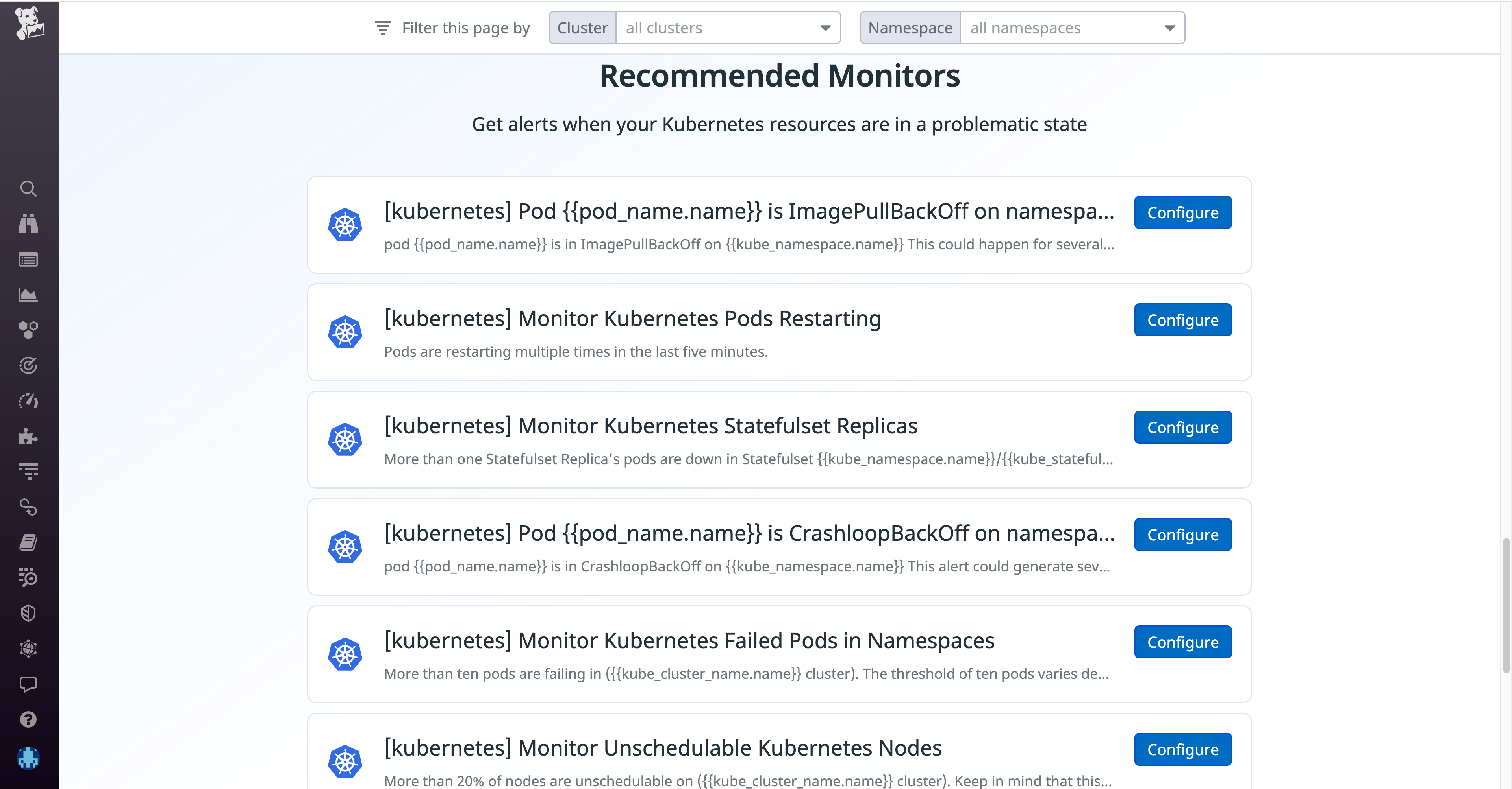 View recommended monitors