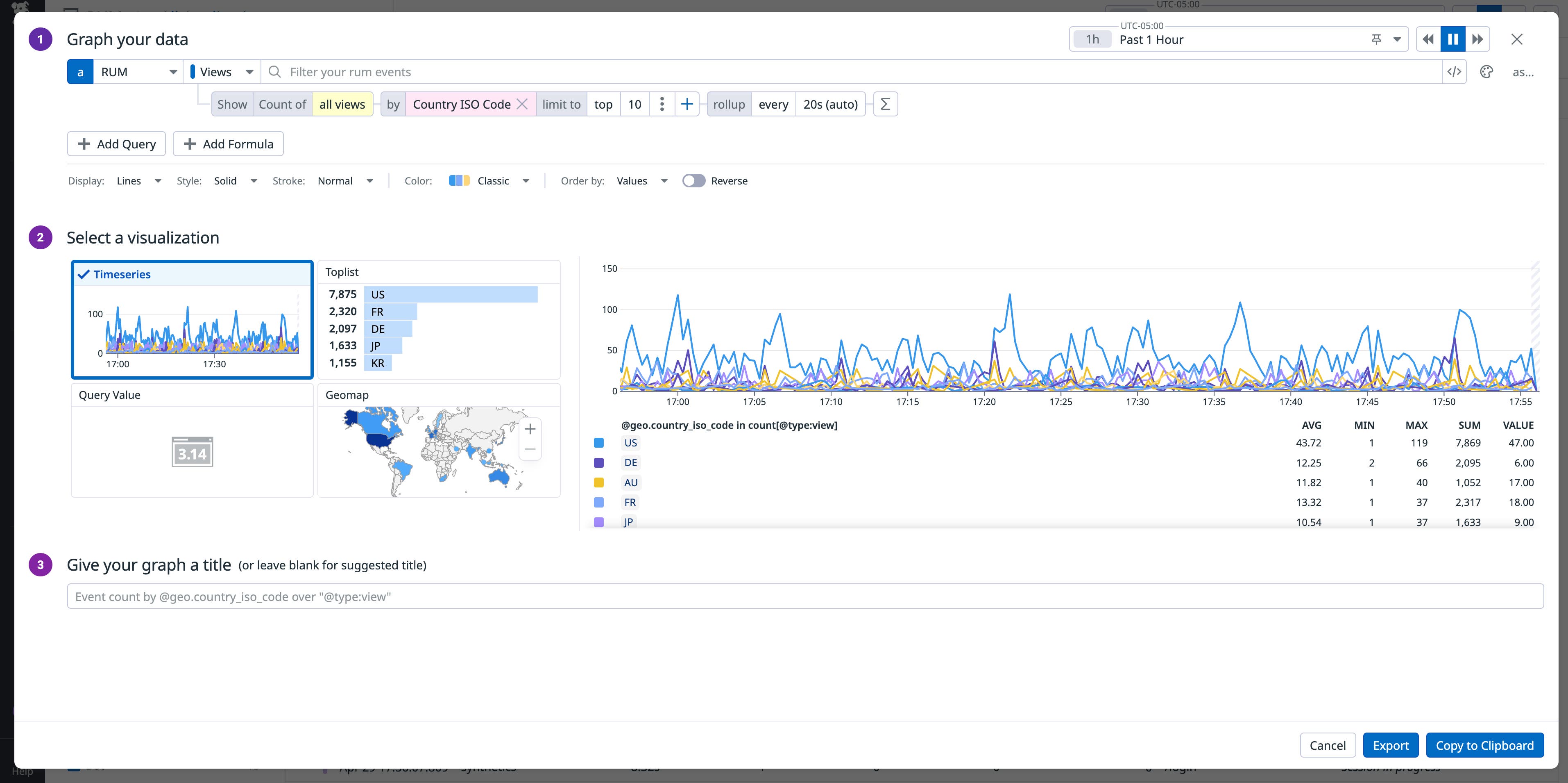 View of the Quick Graphs editor View of the Quick Graphs editor