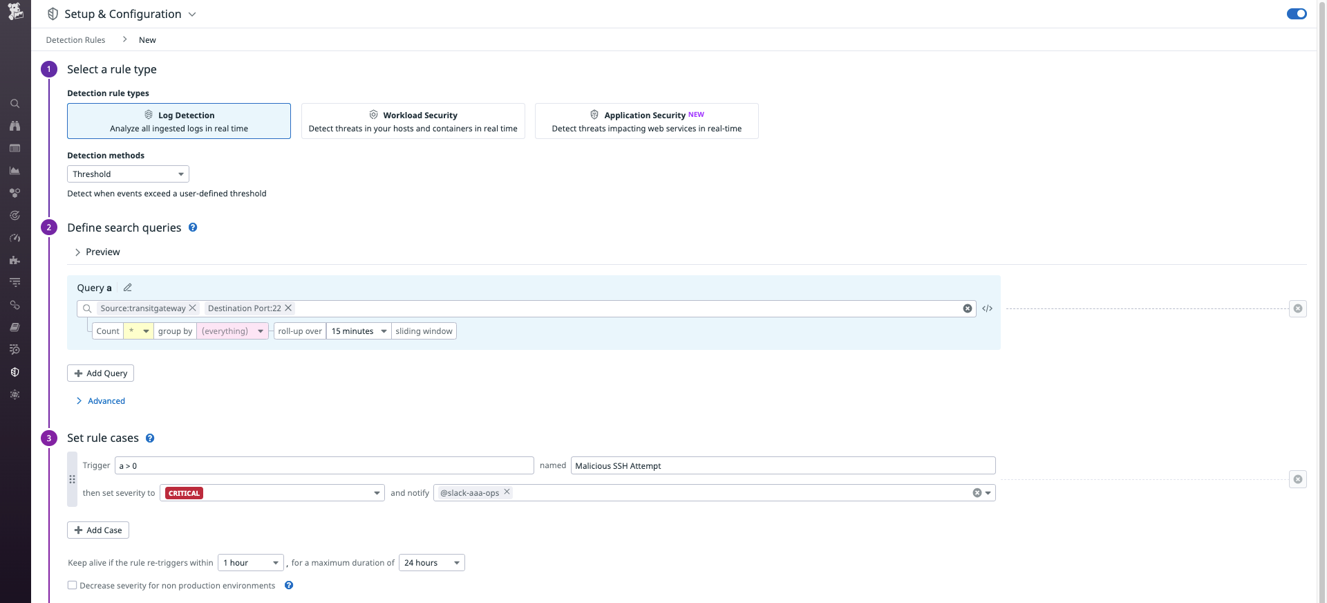 Export to a security detection rule