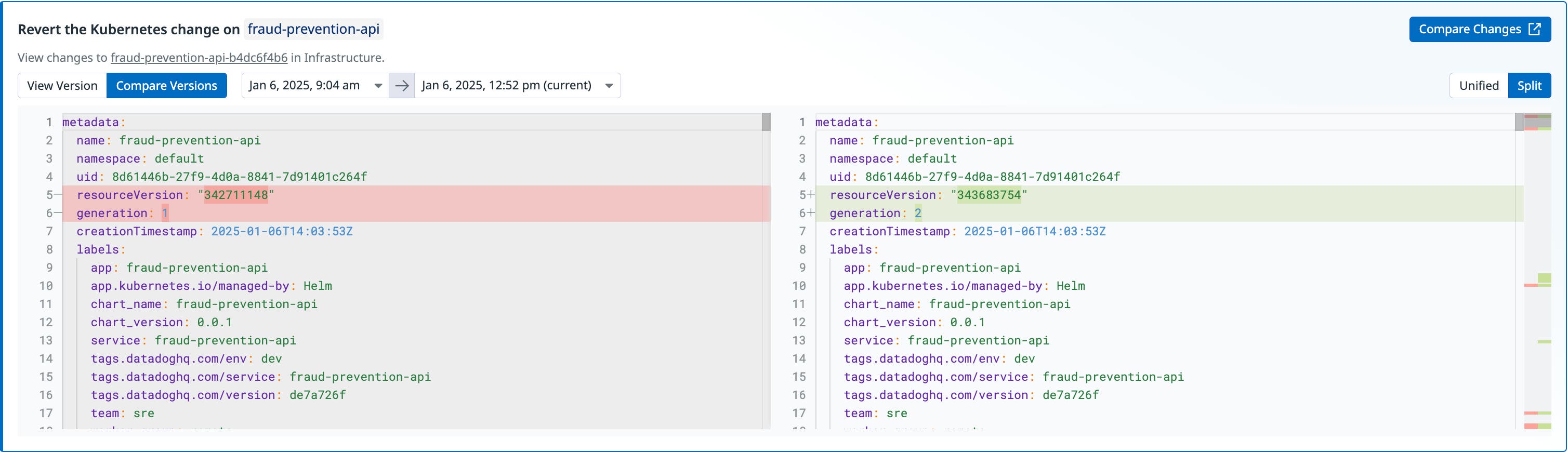 A close up of the ability to revert changes on a specific worker. A close up of the ability to revert changes on a specific worker.