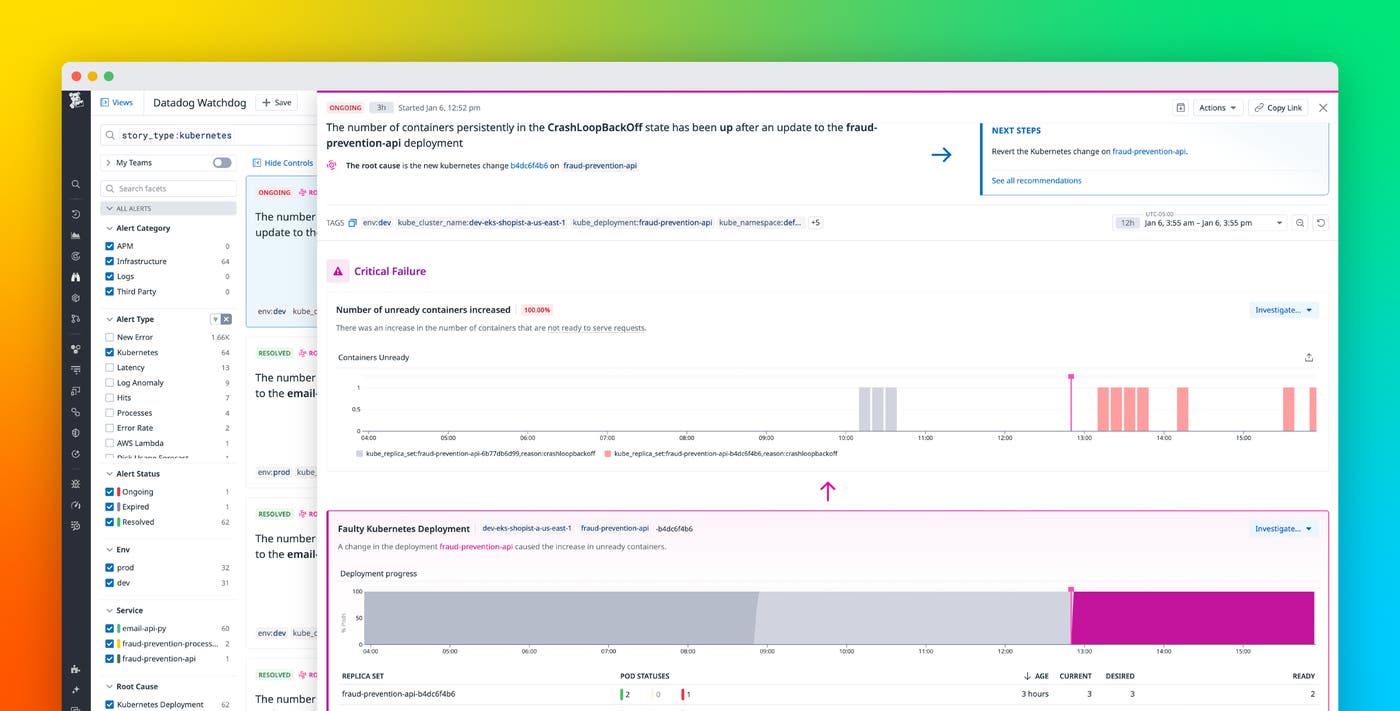 Accelerate root cause analysis with Watchdog and faulty Kubernetes deployment detection Accelerate root cause analysis with Watchdog and faulty Kubernetes deployment detection