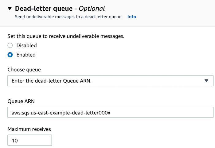 Dead-letter queues help you track failed invocations that you can later execute when issues are resolved.