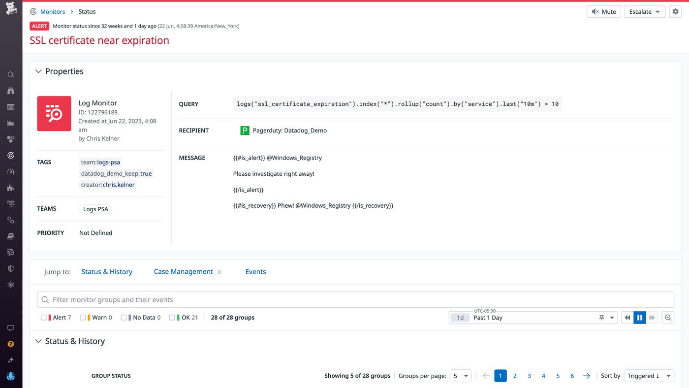Create Datadog monitors on Windows Registry events Create Datadog monitors on Windows Registry events