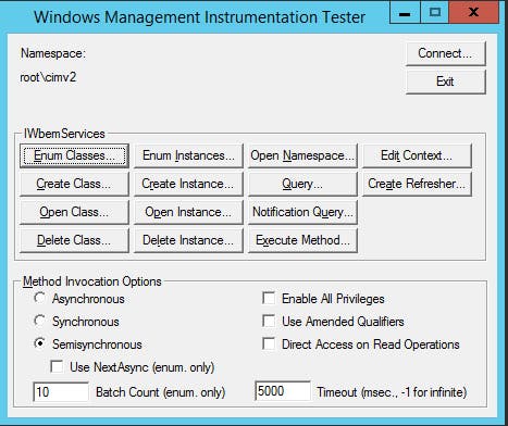 Connect wbemtest Connect wbemtest