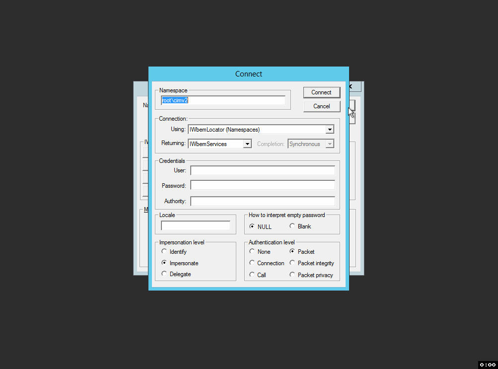Wbemtest run-through Wbemtest run-through