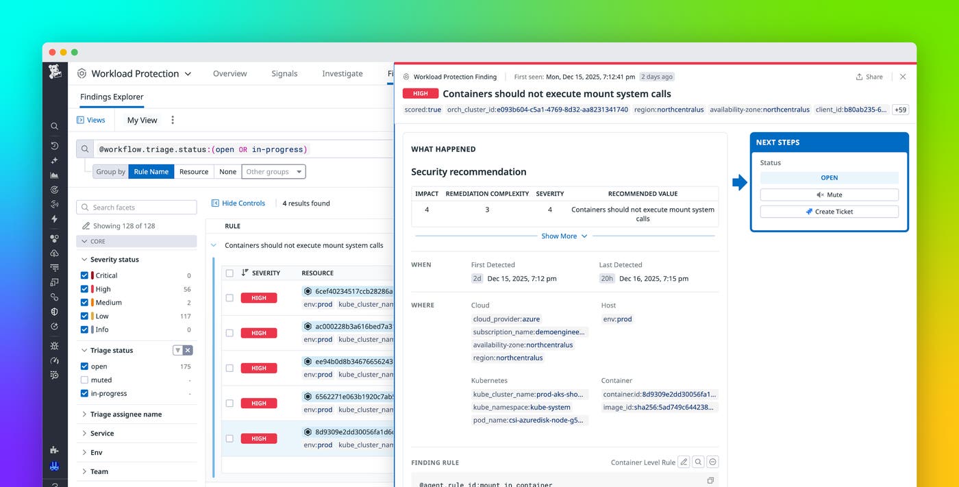 Surface and remediate runtime posture issues with Workload Protection Findings Surface and remediate runtime posture issues with Workload Protection Findings